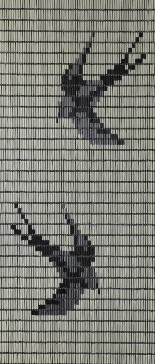 Sunarts kant en klaar vliegengordijn 100 x 232 Zwaluwen crème / zwart / zilver model 101