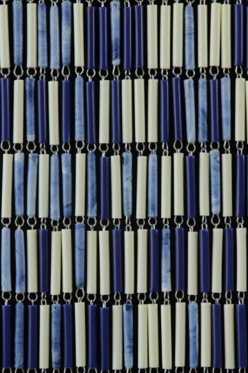 Sunarts kant en klaar vliegengordijn 100 x 232 Mix crème / donkerblauw / donkerblauwvlam model 417