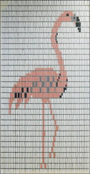Sunarts kant en klaar vliegengordijn 100 x 232 Flamingo model 114