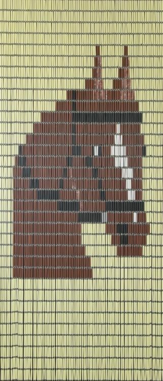 Sunarts kant en klaar vliegengordijn 90 x 210 Paard crème / bruin model 192