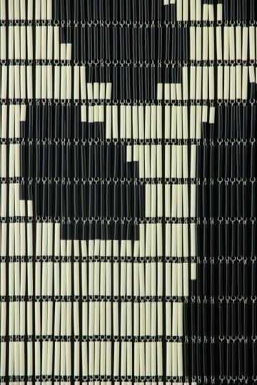 Sunarts kant en klaar vliegengordijn 90 x 210 Kattenpoot crème / zwart model 374