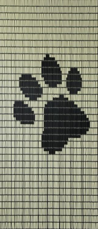 Sunarts kant en klaar vliegengordijn 90 x 210 Kattenpoot crème / zwart model 374