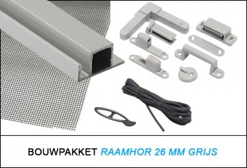 Voorzethor bouwpakket grijs geanodiseerd