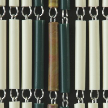 Sunarts kant en klaar vliegengordijn 90 x 210 Banen crème / donkergroen / tropical model 402