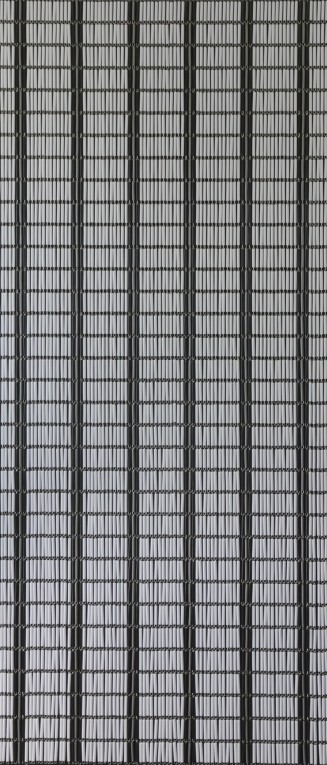 Sunarts kant en klaar vliegengordijn 100x232 Banen wit/zwart/zilver model 409