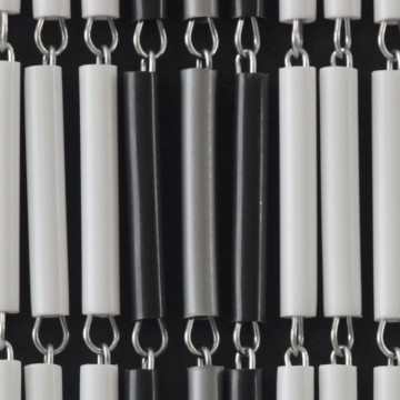 Sunarts kant en klaar vliegengordijn 90 x 210  Banen wit/zwart/zilver model 408