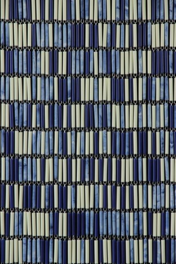 Sunarts kant en klaar vliegengordijn 90 x 210 Mix crème / donkerblauw / donkerblauwvlam model 416