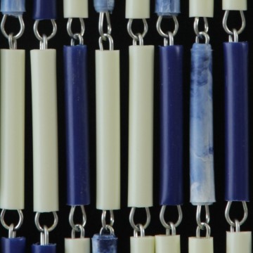 Sunarts kant en klaar vliegengordijn 90 x 210 Mix crème / donkerblauw / donkerblauwvlam model 416