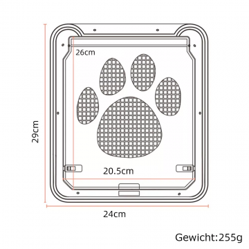 Afmetingen hordeur kattenluik