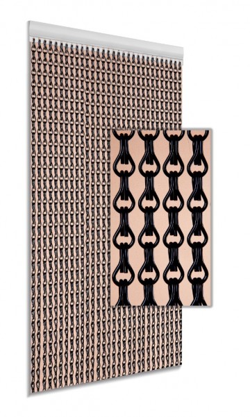 Zwart aluminium vliegengordijn 100 x 230 cm