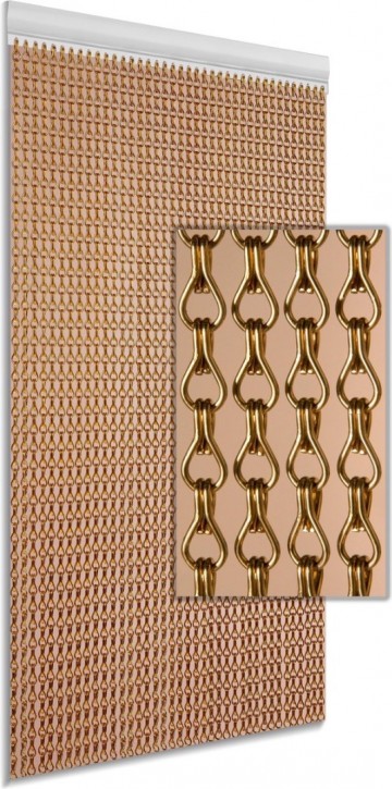 Bronskleurig aluminium vliegengordijn 100 x 230 cm