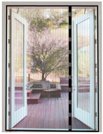 Magneet horgordijn dubbele deur zwart