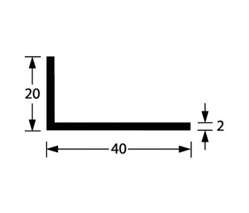 Hoekprofiel 40 x 20 x 2 mm