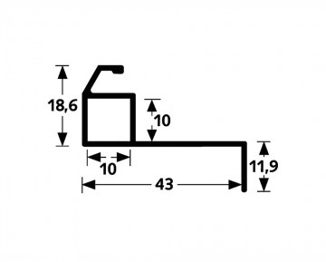 Kant en klaar inzethor 43 mm afmetingen