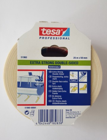 Tesa dubbelzijdig tape 50 mm   25 meter