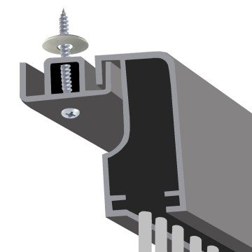 W profiel met gordijnophanging (in de dag montage)