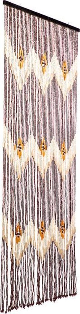 220x90cm Türvorhang Holzperlenvorhang Fliegenschutz Streifenvorhang Trennvorhang